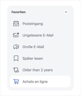 Mit der Favoritenfunktion können Sie jeden Smart Folder anpassen