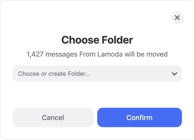 Select the folder to which you want to move all messages