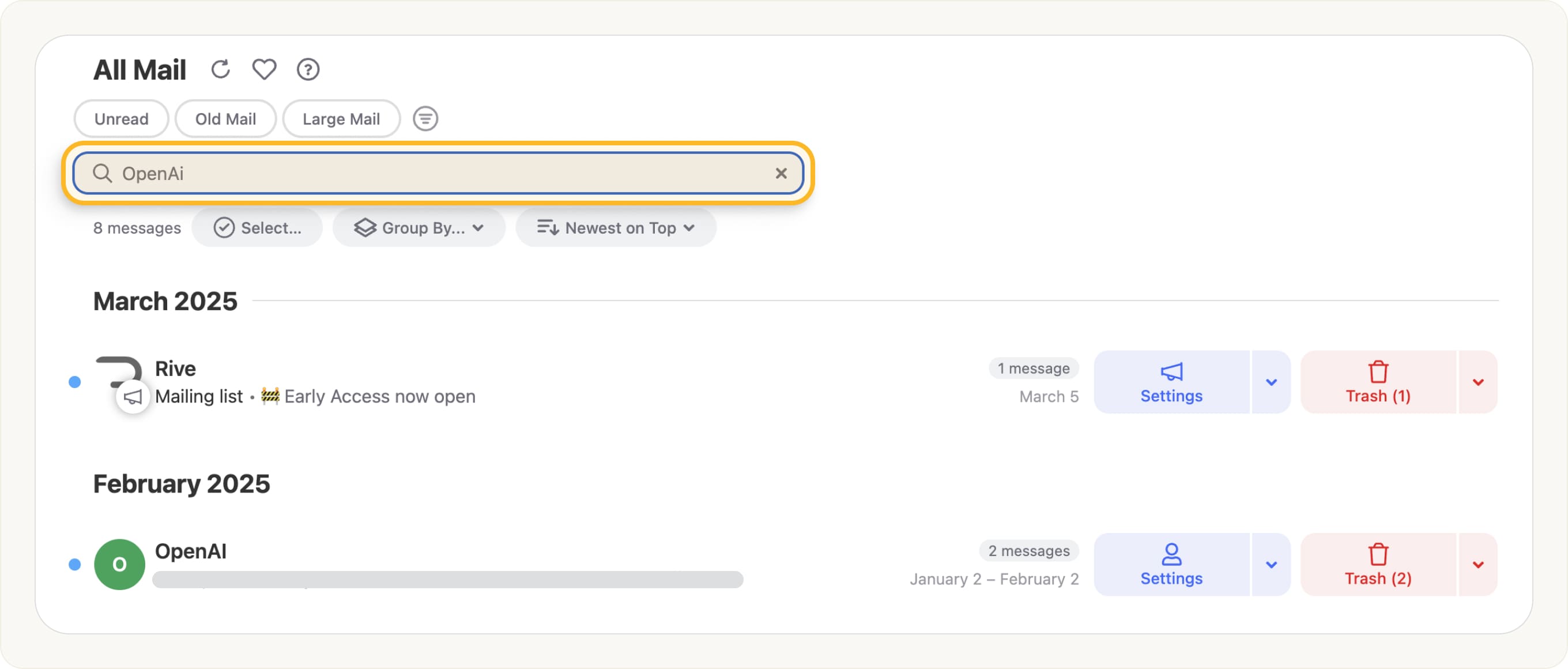 Advanced Searching in Clean Email