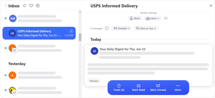 Daily informed delivery notifications