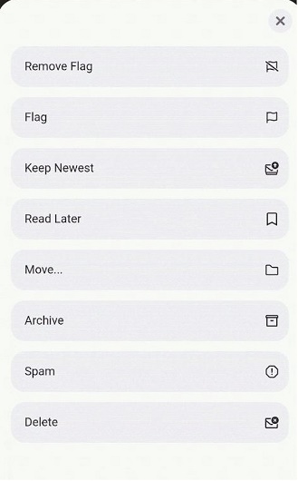 Tap More to see a list of other available actions