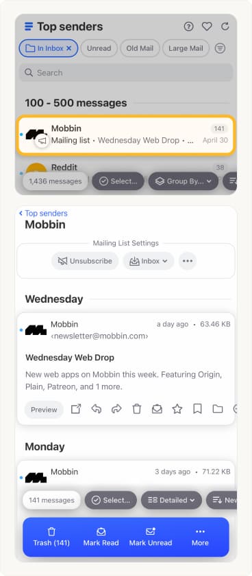 How to preview the messages in the group