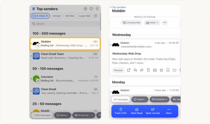 How to preview the messages in the group
