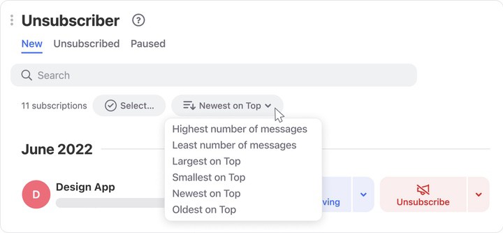 New Sorting Options