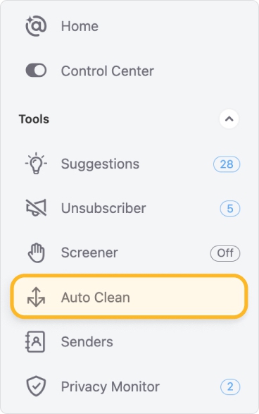 Click Auto Clean in the left-hand navigation menu