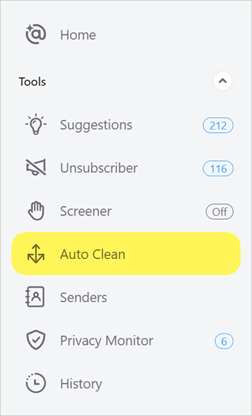 Click Auto Clean in the left-hand navigation menu