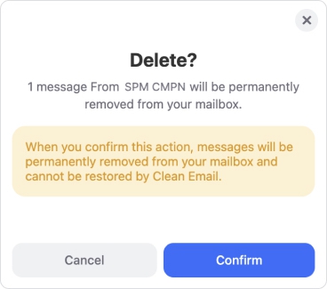 Confirmation dialog