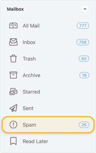 The Spam folder