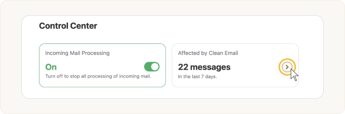 The number of messages Clean Email has processed in the last seven days