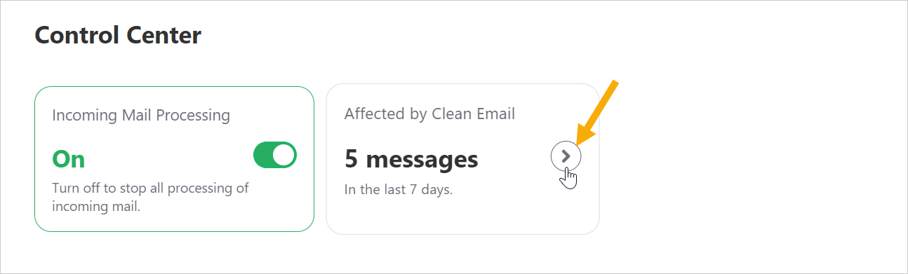 The number of messages Clean Email has processed in the last seven days