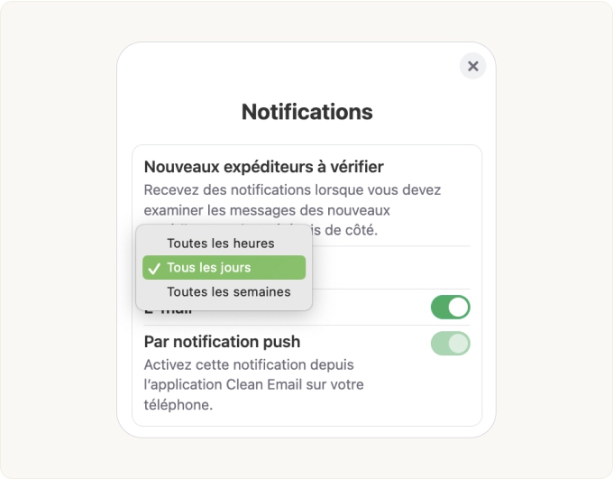 Dans le menu déroulant sous la description, vous pouvez définir la fréquence des rappels