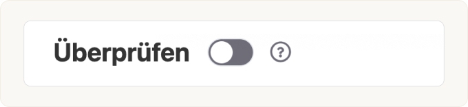 „Überprüfen“ deaktivieren