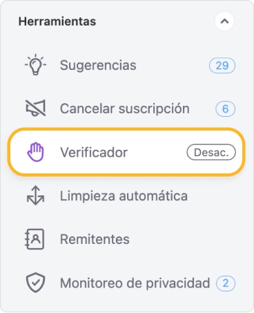 Para empezar, haz clic en el botón Verificador.