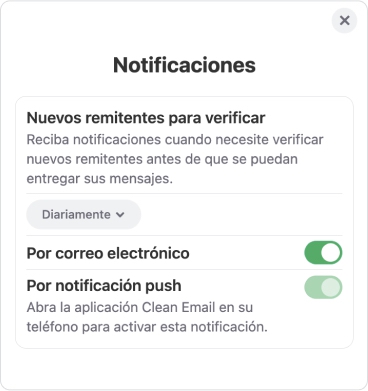 Localice la sección Nuevos remitentes para verificar