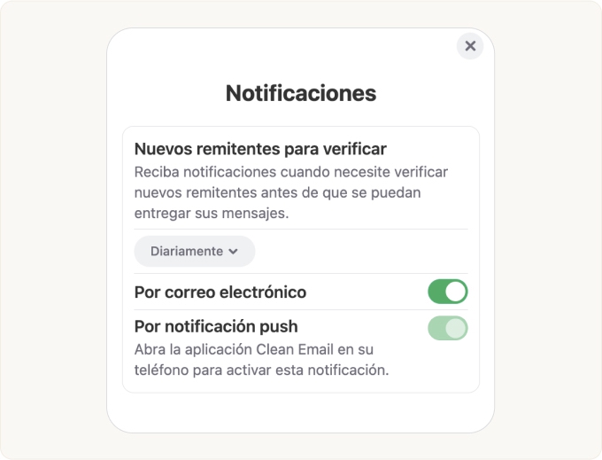 Localice la sección Nuevos remitentes para verificar