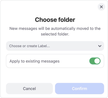 The Choose folder dialog