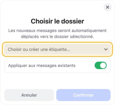 Messages des listes de diffusion envoyés vers un autre dossier de messagerie spécifique