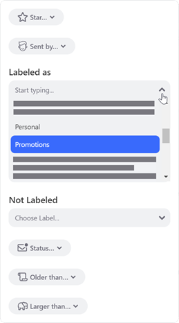 Choose the Promotions label