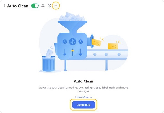 Click Create Rule to add an Auto Clean rule