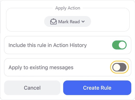 Click to enable the toggle labeled Apply to existing messages