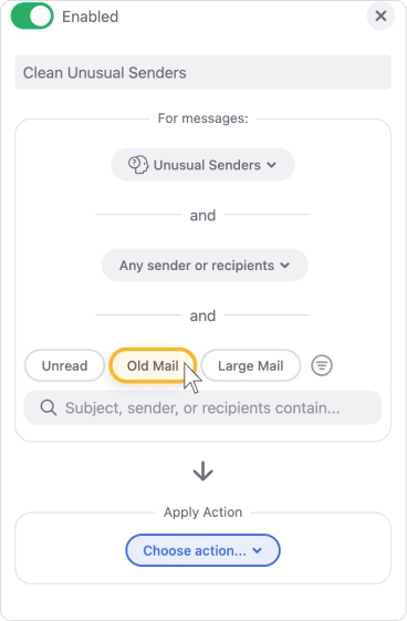 Click the Old Mail filter button