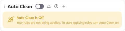Auto Clean is turned off