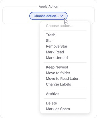 Available Auto Clean actions