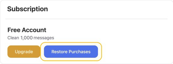 Click the Restore Purchases button