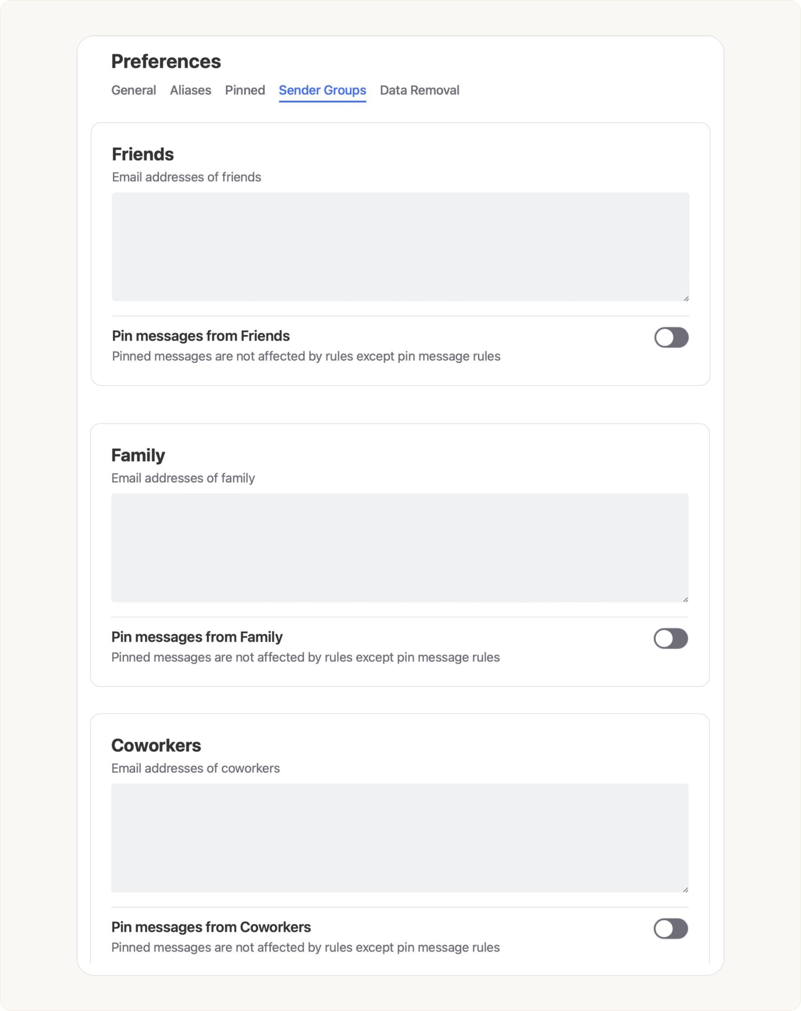 Account Preferences