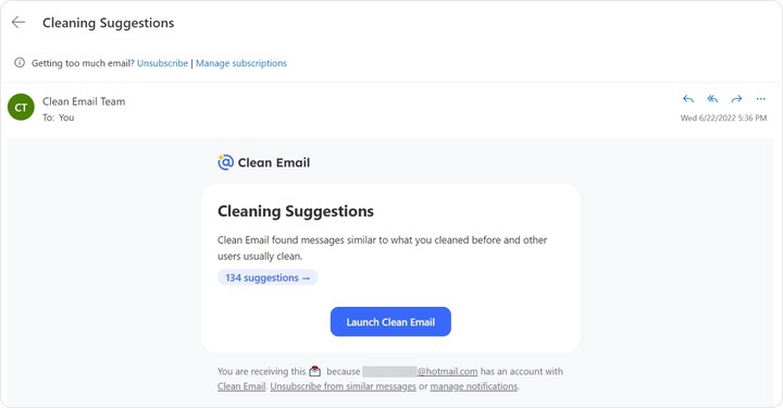 The Cleaning Suggestions notifications