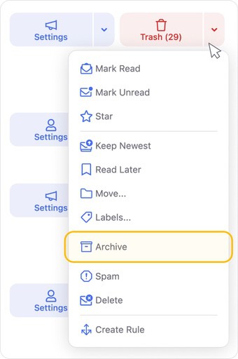 Check the Archive Smart Folder in the left-hand navigation menu