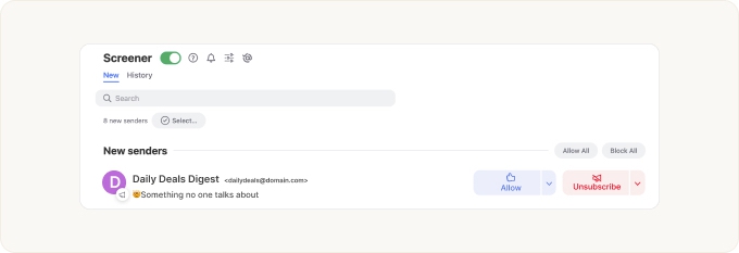 Select a new sender from the list