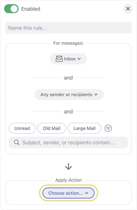 Pick the action: Star, Flag, Archive, Move to folder, Delete, or Read Later