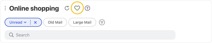 Click the heart icon next to the folder name to save the view as a Favorite