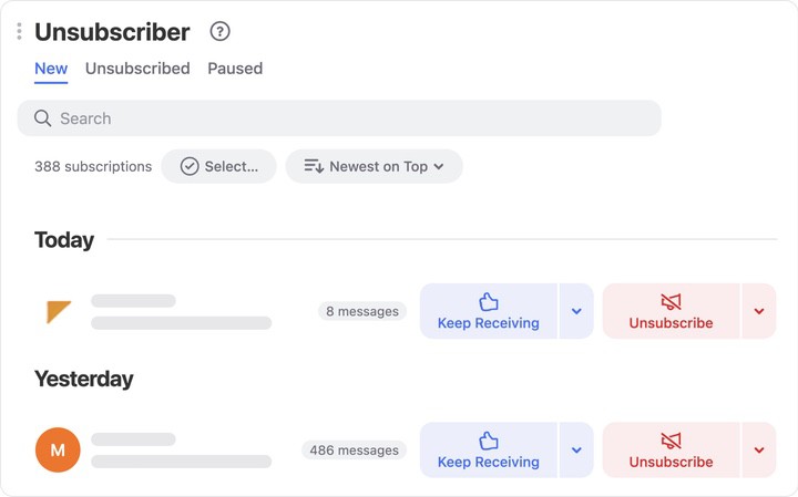 Review email subscriptions in Clean Email
