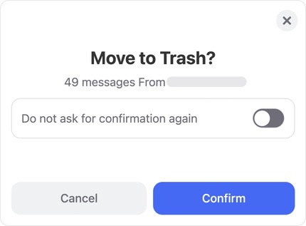 Choose Select all, click Trash or Delete, and confirm the action