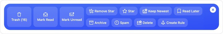 Select all archived emails, then choose Trash or Delete