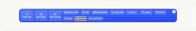 Choose Delete to remove messages
