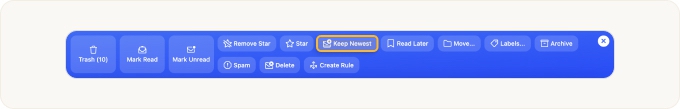 Use Keep Newest to remove older emails
