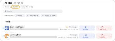 Clean old emails from folders