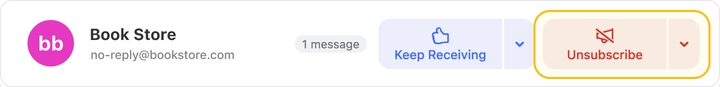 Select unwanted senders and click Unsubscribe