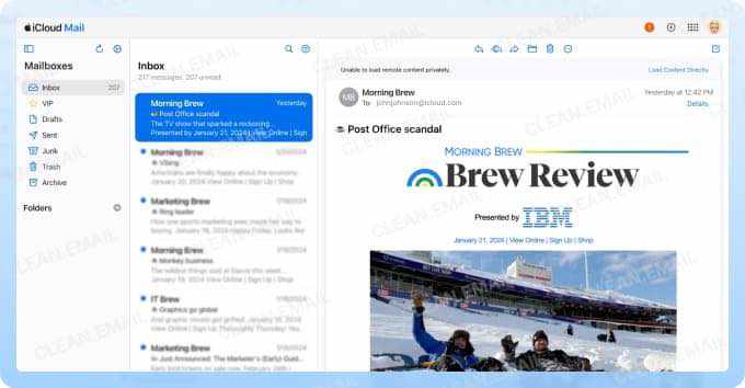 iCloud Mail email service across iPhone, iPad, and Mac