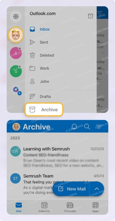 How to find archived emails in Outlook