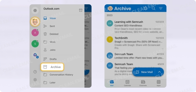 How to find archived emails in Outlook