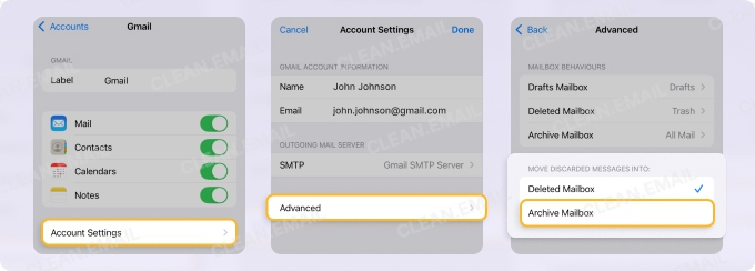 Archive emails in bulk in Apple Mail on iPhone
