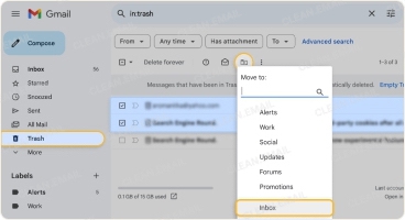 How to find a deleted email in Gmail