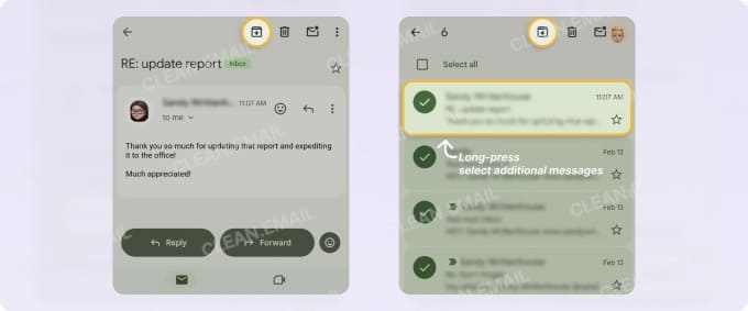How to archive in Gmail on mobile