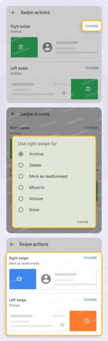 Archive emails in Gmail on Android using swipe gesture