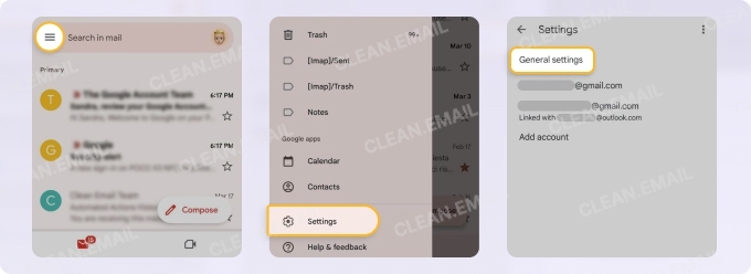 Use a swipe gesture on Android