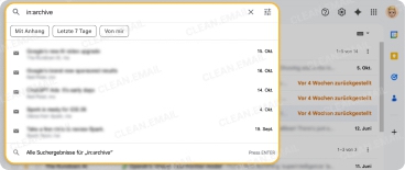 Wo befindet sich das Archiv in Gmail: Verwenden Sie das Suchfeld